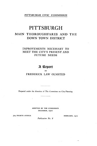 Pittsburgh main thoroughfares and the down town district