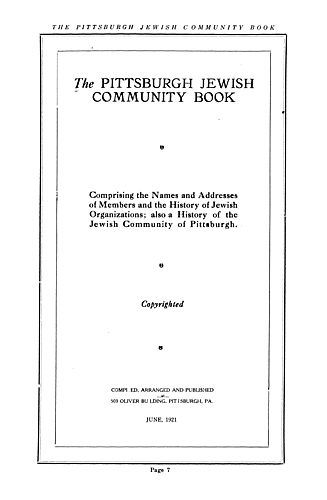 Pittsburgh Jewish community book