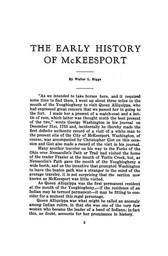 early history of McKeesport