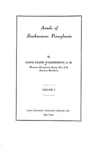 Annals of southwestern Pennsylvania