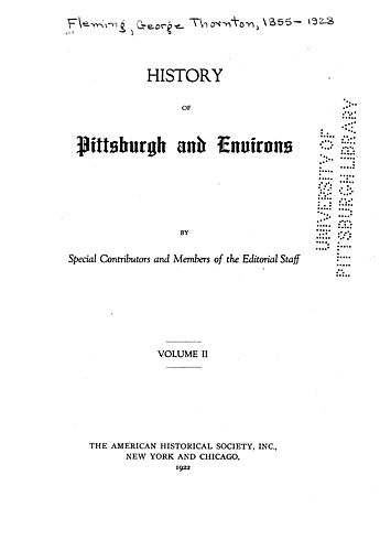 History of Pittsburgh and environs