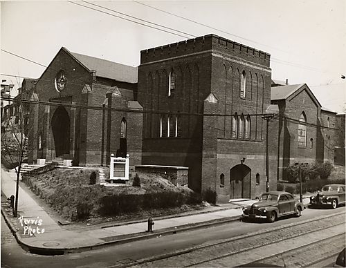 Wesley Center AME Zion Church at Francis Street and Centre Avenue, Hill District