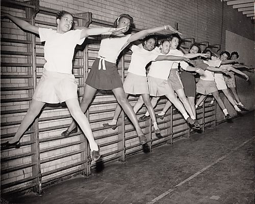 Women exercising in gym