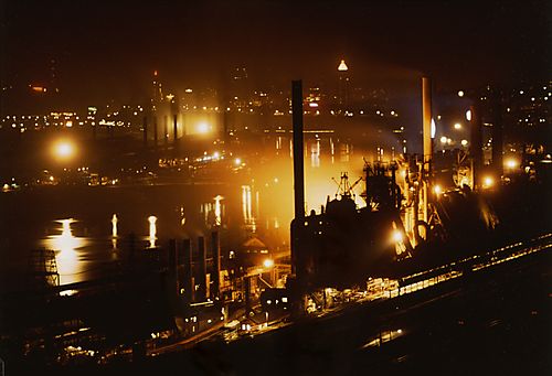 Jones &amp; Laughlin Steel Mill at Night