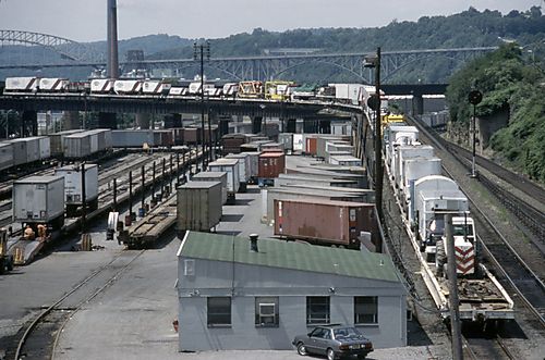 Train Passing Through Island Avenue Yard