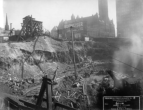 Foundation site of William Penn Hotel