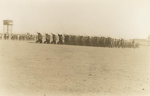Soldiers with Rifles and the Marching Band