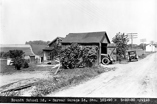 Sarver house and garage on Brandt School Road
