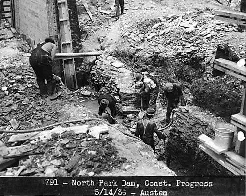 Construction of Dam at North Park Lake