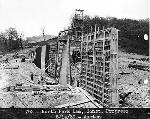 Construction of Dam at North Park Lake