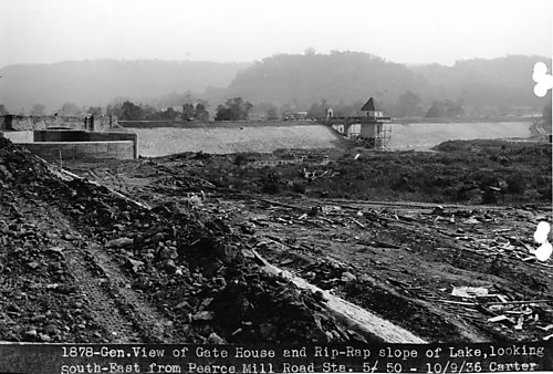 North Park - View of Gate House and Rip-Rap Slope From Pearce Mill Road