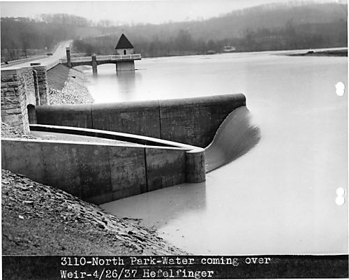 Water Coming Over Weir at North Park Spillway
