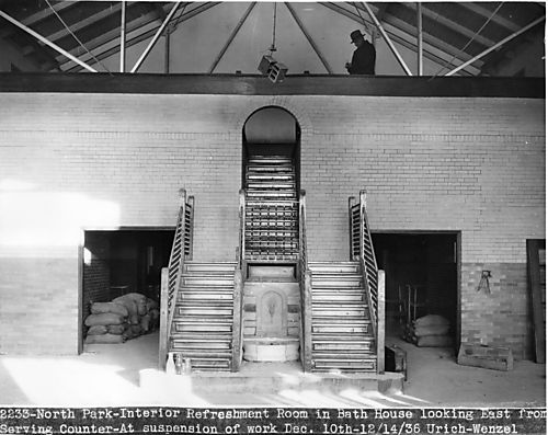 Interior refreshment room at North Park Swimming Pool