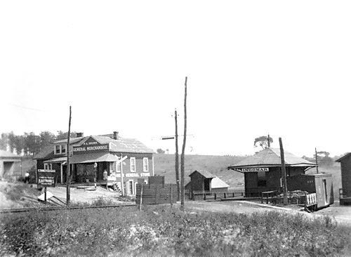 Brunn's store and Harmony Line station