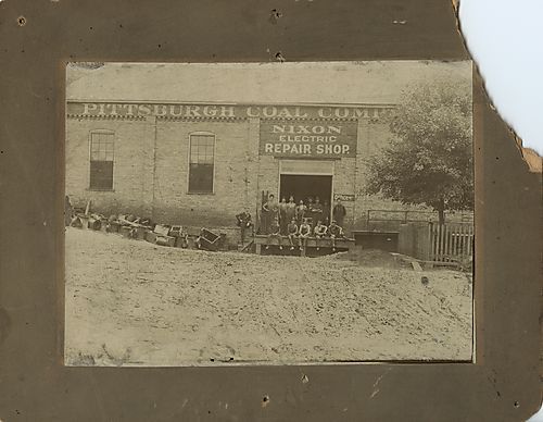 Beadling Miners outside of the Nixon Electric Repair Shop