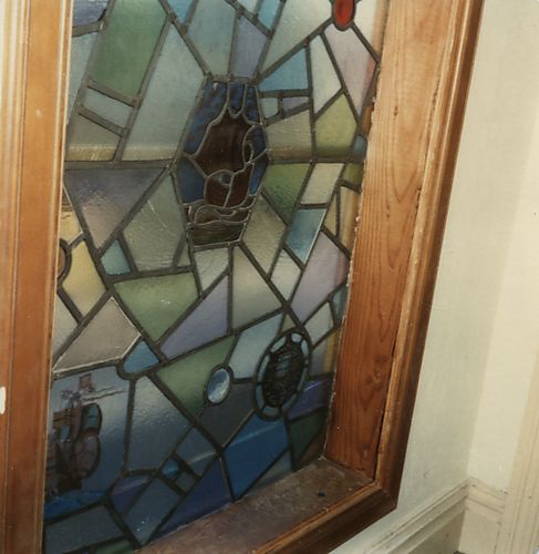 Window on the second floor of the Fred Boyce home