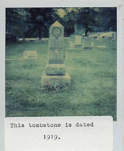 Tombstone from 1919 in Bethel Cemetery