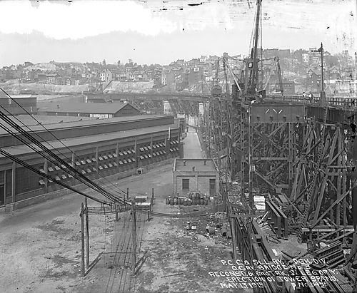 Erection of the Tower Spans