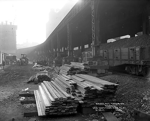 Storage Yard Beneath Fort Wayne Railroad Bridge