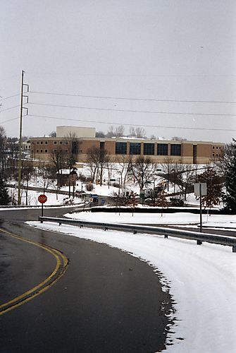 Upper St. Clair High School in snow
