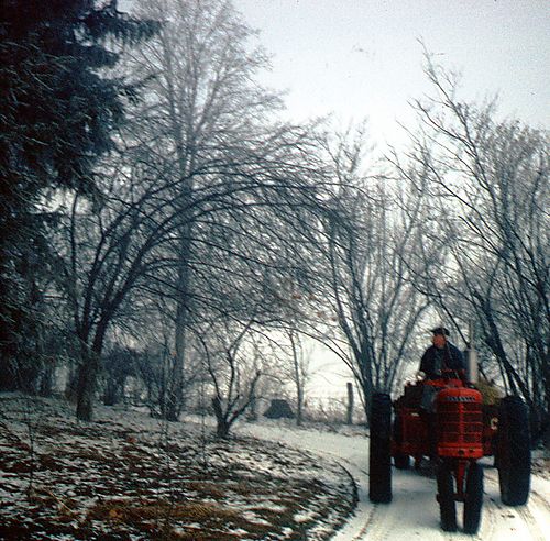 Alexander Gilfillan on a tractor