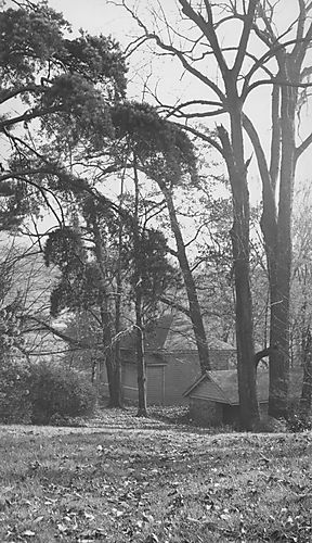 Spring house and garage at the Gilfillan house