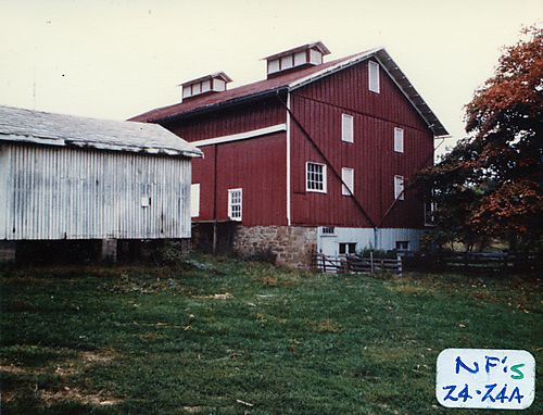 Corn crib and big barn on the Gilfillan farm