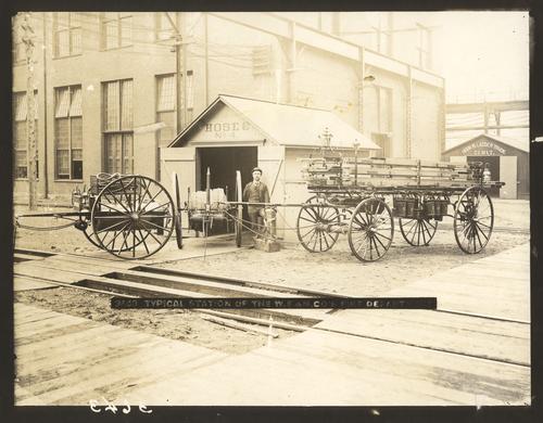 Wagon and fire station at East Pittsburgh Works
