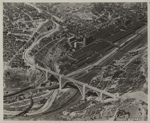 Aerial view of Turtle Creek Valley and George Westinghouse Bridge