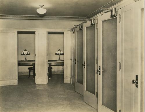 Coupon booths in City Deposit Bank's Safe Deposit Department
