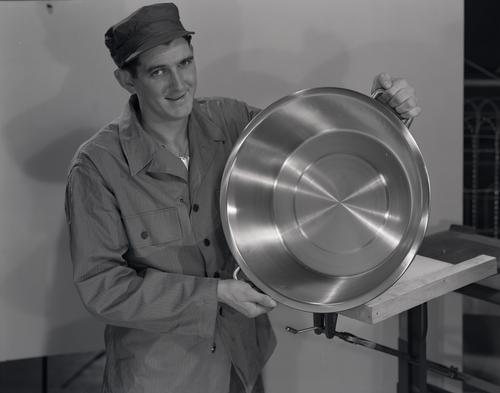 G.I. holding U.S. Steel dishpan
