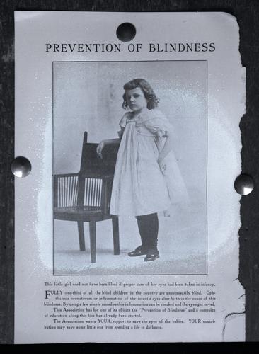 "Prevention of Blindness" advertisement