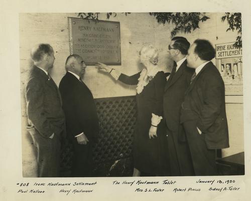 Henry Kaufmann Tablet at Irene Kaufmann Settlement