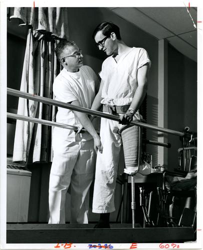 Patient with Prosthetic Leg Therapy Session