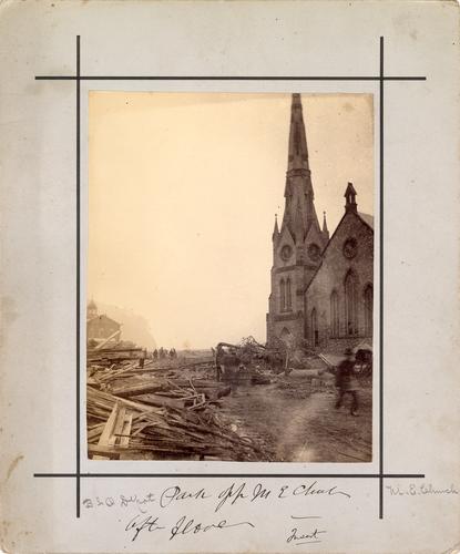 Franklin Street Methodist Episcopal Church; wreckage in Central Park