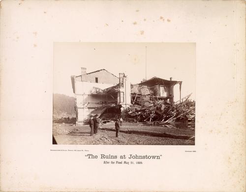 Destroyed Building with Sightseers in Foreground