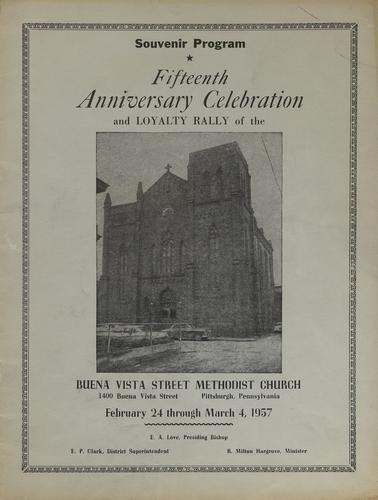Souvenir program fifteenth anniversary celebration and loyalty rally of the Buena Vista Street Methodist Church