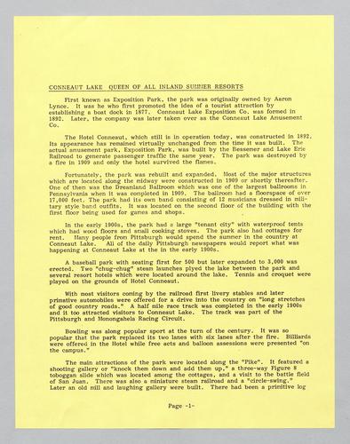 History of Conneaut Lake Park