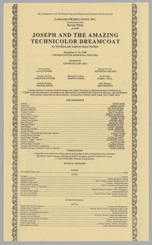 Theatre program - Joseph and the Amazing Technicolor Dreamcoat