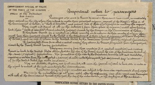 U.S. Department of State - special passport for Mary Roberts Rinehart