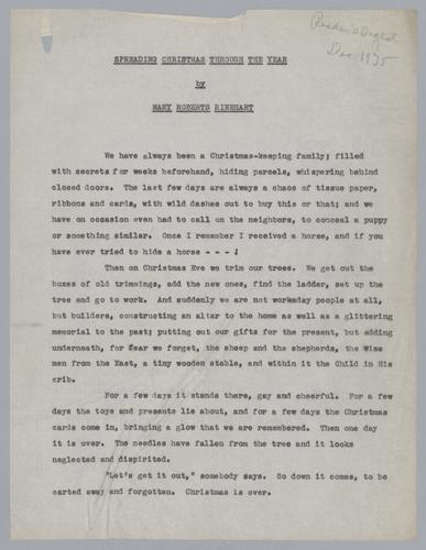 "Spreading Christmas Through the Year"