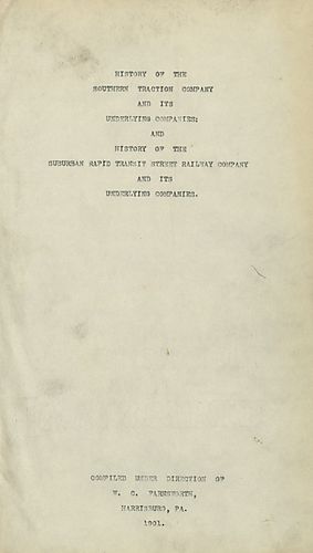 History of the Suburban Rapid Transit Street Railway Company and its underlying companies