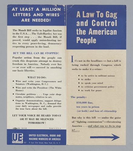 "A Law to Gag and Control the American People" Pamphlet