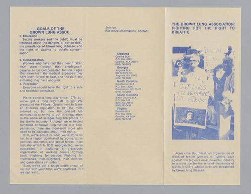 "The Brown Lung Association: Fighting For the Right to Breathe" Pamphlet