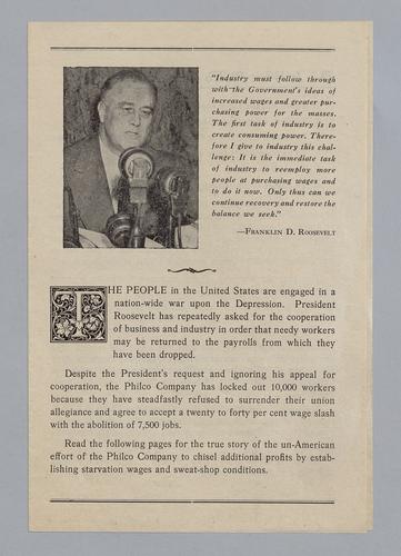 Philco Company Boycott Flyer