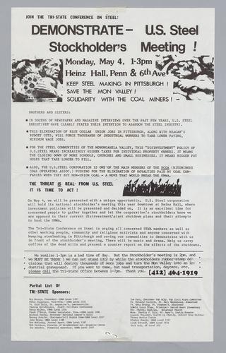 "Demonstrate - U.S. Steel Stockholder's Meeting"