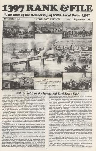 1397 Rank & Rile Labor Day Edition