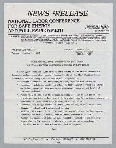 National Labor Conference for Safe Energy and Full Employment