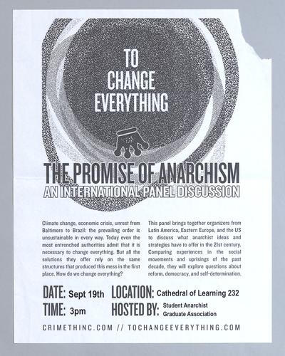 "The Promise of Anarchism: An International Panel Discussion" Flyer