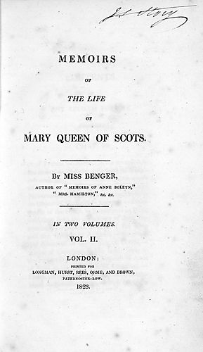 Memoirs of the life of Mary Queen of Scots